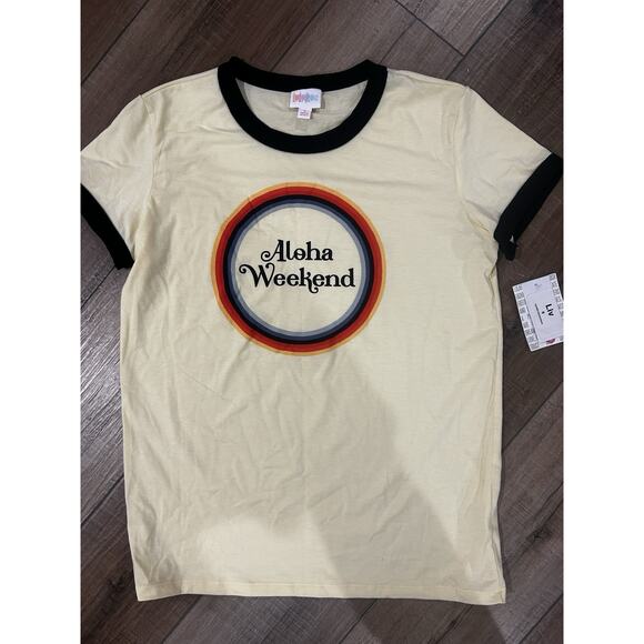 LuLaRoe Aloha Weekend Liv Small Graphic T Shirt Tropical Hawaiian S NEW! - Picture 1 of 4